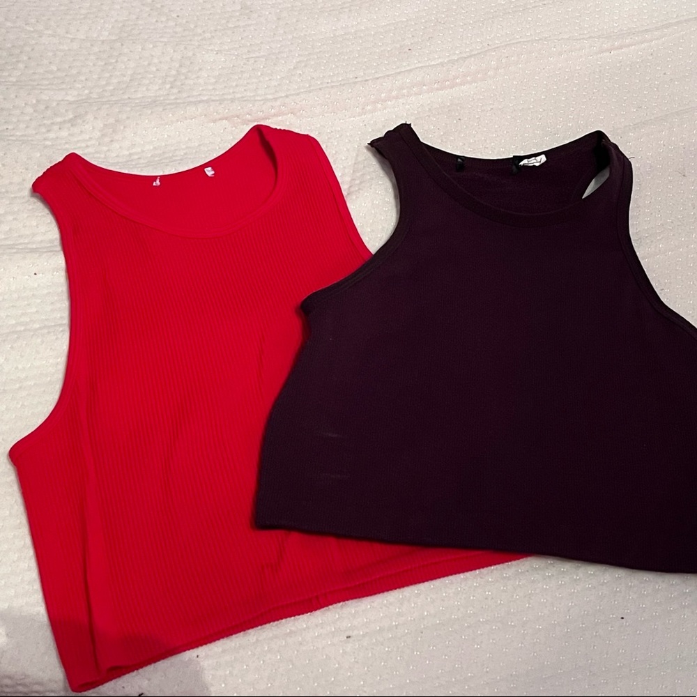 ribbed high neck sleeveless crop top